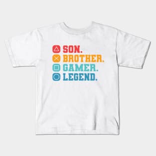 Son Brother Video Gamer Legend Vintage Distressed Kids T-Shirt